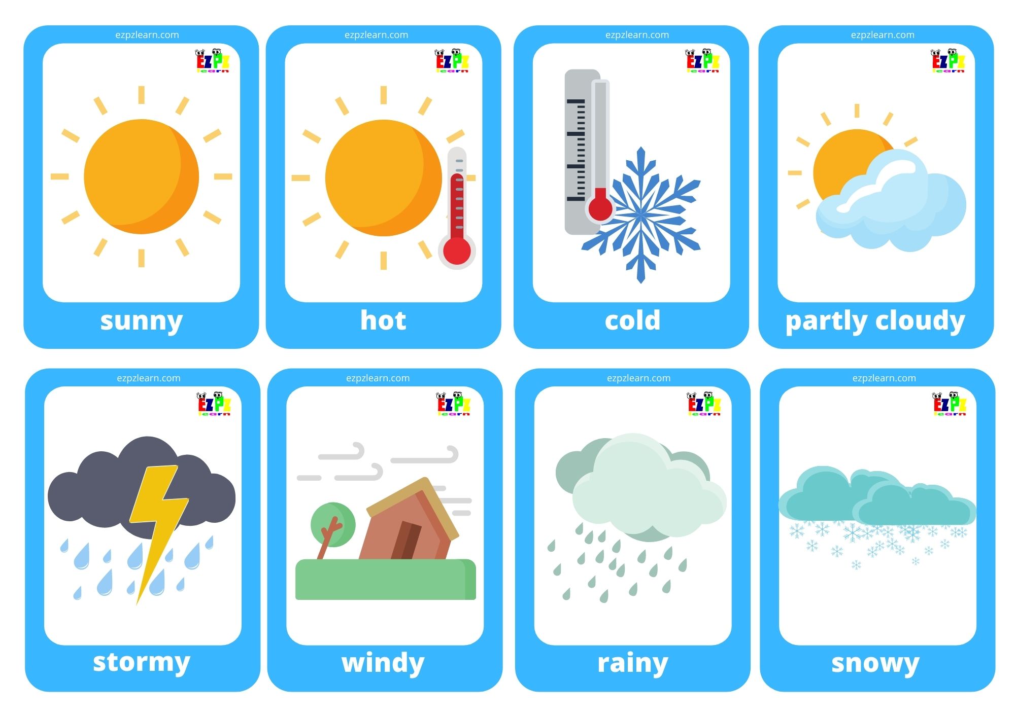 Weather Game Cards / Mini Flashcards